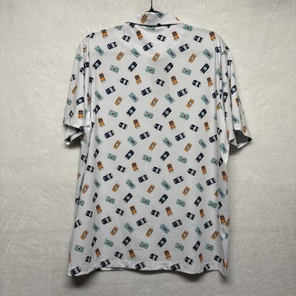 Bad Birdie Core Short Sleeve White Golf Polo “Crushable” Beer Can Men's Size XL - Picture 9 of 9
